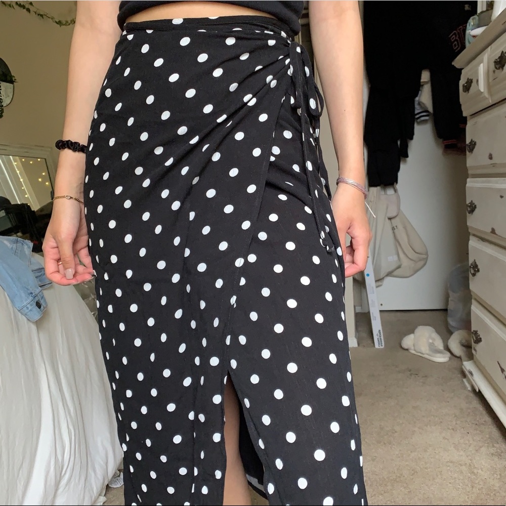 Urban outfitters polka dot wrap skirt